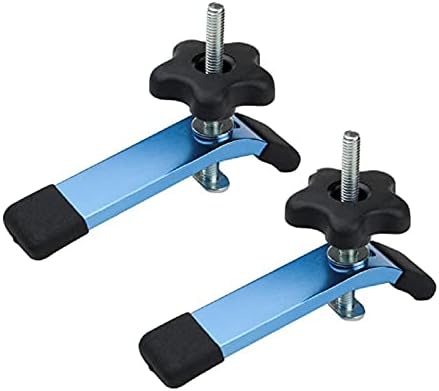 POWERTEC 71168 T-Track Hold Down Clamp for Woodworking, 5-1/2” L x 1-1/8” W, 2 Pack, Blue Black