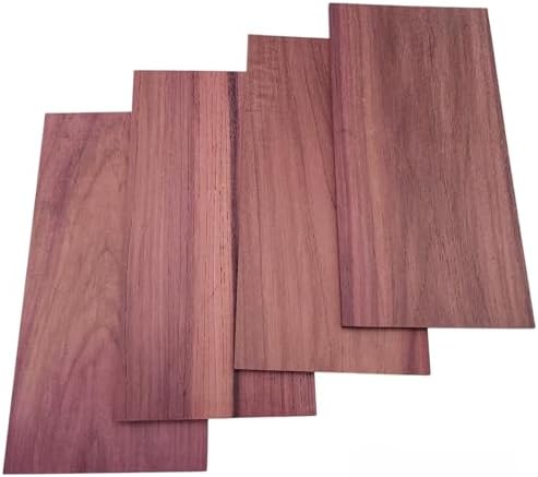 Purpleheart Wood 4 Pack Hardwood Project Board Blanks, 12 x 6 x 1/4 inches, Unfinished Lumber Planks for DIY Crafts, Carving, Laser Engraving or Scroll Saw - Exotic Thin Wood