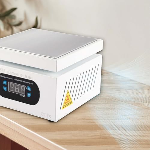 500W 110V Soldering Hot Plate, LED Microcomputer Electric Preheat Soldering Station, Welder Hot Plate Rework Heater Lab 150X150mm Plate with Tweezers