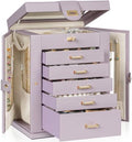 AKOZLIN 6-Tier Jewelry Box Organizer 5 Drawers Storage M-L Purple
