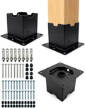 2 PCS 4x4 Post Base Brackets, 4x4 Post Anchor for Concrete & Wood