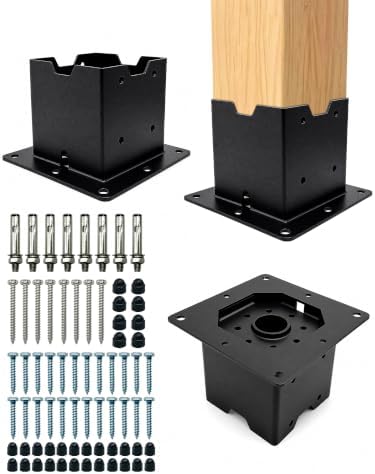 2 PCS 4x4 Post Base Brackets, 4x4 Post Anchor for Concrete & Wood