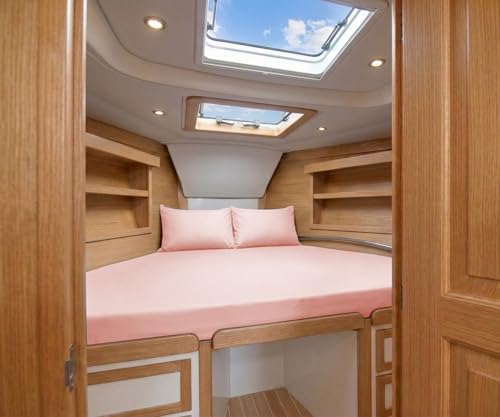 JS Sanders V Berth Boat Sheet 1 Pcs 600 TC Egyptian Cotton, Blush