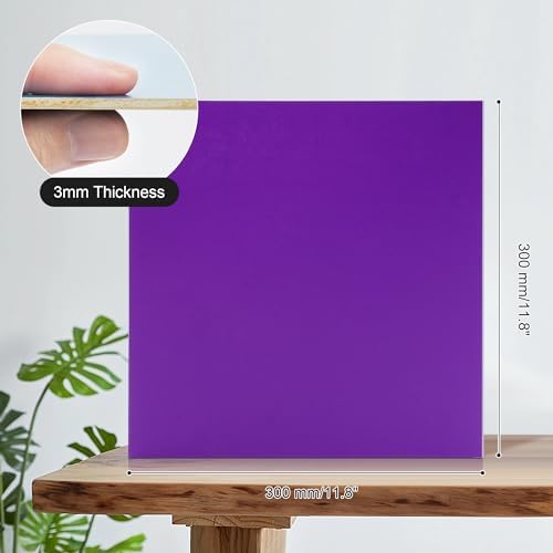 ROBOTIME 7-Pack Double-Sided Colored 1/8" Plywood Sheets - 12 x 12 x 1/8 Inch - Roller-Coated Solid Color 3mm Craft Wood Sheets for Laser Cutting, Engraving & Wood Burning - Assorted Colors
