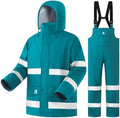 RainRider Mens Rain Suits Waterproof Rain Gear Reflective Rain Coat & Pants