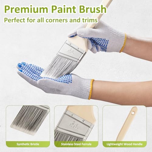 House Paint Roller Kit with Extension Pole, Home Wall Painting Supplies Set