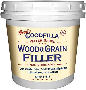 Goodfilla Walnut, 1 Quart (3.7lbs) Wood and Grain Filler, Stainable, Sandable, Zero Waste, Non-Toxic, USA Made
