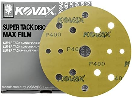 MaxFilm Ultra Premium 6 inch Sanding Discs, P400, 15 Holes, Hook & Loop, 523-0400, 50 discs