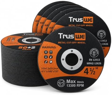 Cut Off Wheels 4 1/2 inch - 50 Pack Cut Off Wheel for Metal Stainless Steel Grinding Wheel for Angle Grinder Ultra Thin Cut-Off Wheel Cutting Disc