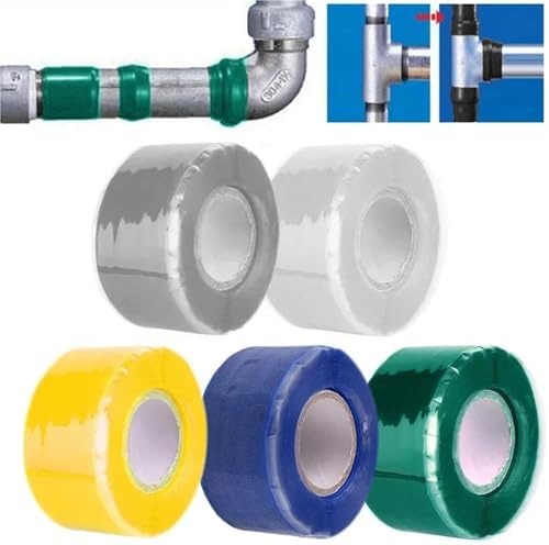 10 Roll 1 Inch X 10 FT Self-Fusing Silicone, Thickness 0.5mm Hose Repair Tape, Heavy Duty and Leak Proof Rubber Hose Tape, Pipe for Water(Yellow)