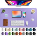 Aothia Faux Leather Desk Mat Mouse Pad, 40" x 24", Light Purple