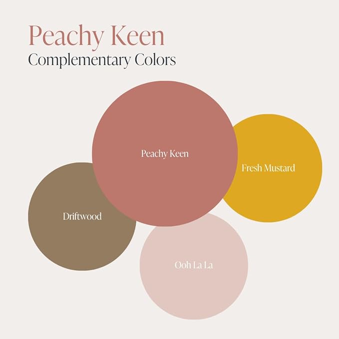 Country Chic All-in-One Chalk Paint for Furniture, Cabinets, Home Decor, Eco-Friendly, Matte Finish, Built-In Primer & Top Coat for Wood, Metal - Peachy Keen (Coral Pink) - Quart 32 oz (950 ml)