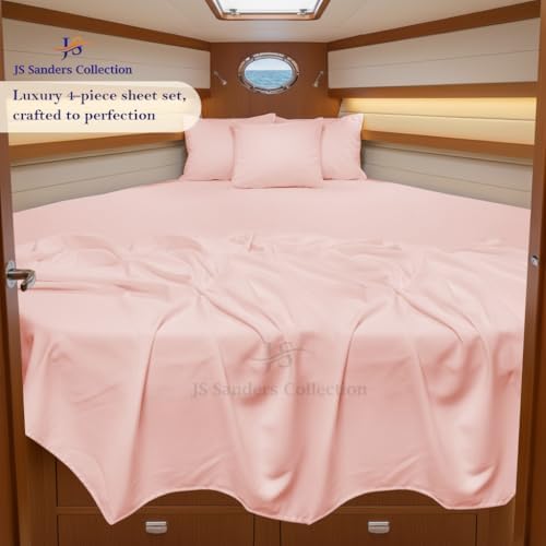 JS Sanders Collection 4PC Boat Sheet Set Universal XL V Berth, Blush