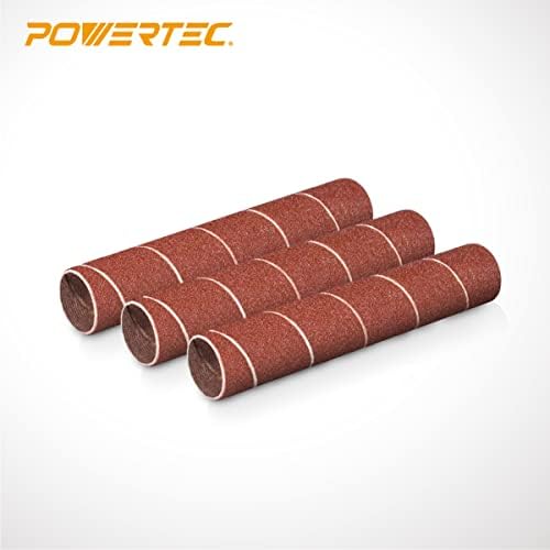 POWERTEC 11211 4.5 Inch Sanding Sleeves for Spindle Sander, 120 Grit, Aluminum Oxide Sandpaper Diameter 3/4 Inch – 3 Pack