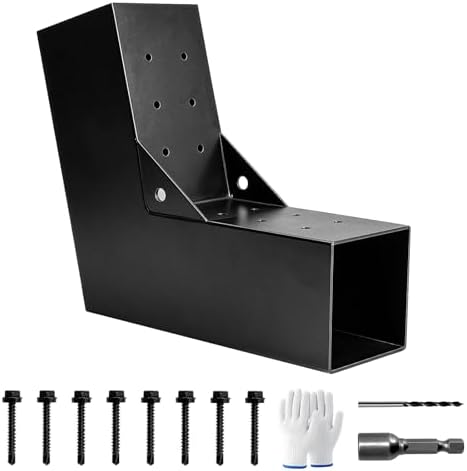 30° Angle Slant Pergola Bracket Kits,2-Way L-Shaped Slant Roof Post Brackets with Stainless Steel Screws for 4" x 4"(Actual:3.5" x 3.5") Lumber for Outdoor Pergola,Proch,Passageway - 1Pack