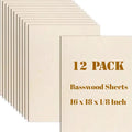 12 Pack Basswood Sheets Plywood Board 16 x 18 x 1/8 inch - Unfinished Wood Boards with Smooth Surfaces for Crafts, Laser Cutting and Engraving, CNC Cutting, DIY Architectural Models