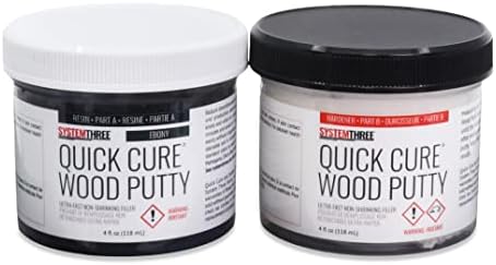 SYSTEMTHREE Quick Cure Putty, Ebony, 8-oz Kit