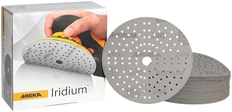 Mirka Iridium 6 Inch 240 Grit Premium Ceramic Blend Sanding Discs, 50 Pack