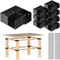 Heavy Duty Workbench Bracket Kit, 8 Pcs 3-Way Right Angle Corner Brackets for DIY Custom Workbenches, Work Tables, Garage Shelves, Many Other Wooden Projects, Fits 1.6"x3.6" Wood