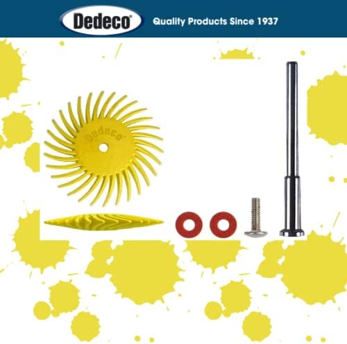 Dedeco Sunburst Radial Bristle Discs 48-Pack - 7/8" Curved Knife-Edge - Yellow 80 Grit (Coarse) - Aluminum Oxide for Polishing & Finishing