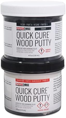 SYSTEMTHREE Quick Cure Putty, Ebony, 8-oz Kit