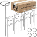 150 Pcs 6-Inch Heavy Duty Landscape Staples - Thickened G-Shaped Galvanized Steel Pins, Rust-Resistant for Weed Barrier Fabric, Erosion Control, Ground Cover & All Landscaping Projects
