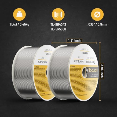 TOOLIOM ER4043 & ER5356 .035" Aluminum MIG Welding Wire, 1LB-2PCS