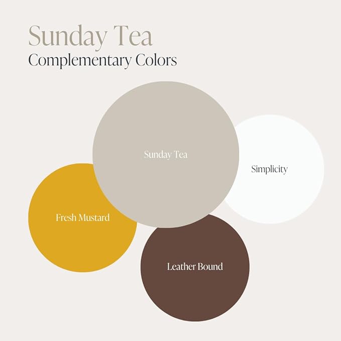 Country Chic All-in-One Chalk Paint for Furniture, Cabinets, Home Decor, Eco-Friendly, Matte Finish, Built-In Primer & Top Coat for Wood, Metal - Sunday Tea (Warm Grey) - 8 oz (237 ml)