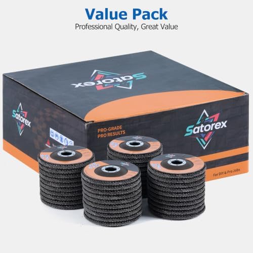 40 Pack 4.5" x 7/8" Premium Calcined Alumina Flap Disc, 40 60 80 120 Grit Type 29, 4 1/2 for Angle Grinder, Flap Sanding Disc for Stainless Steel, Metal, Wood