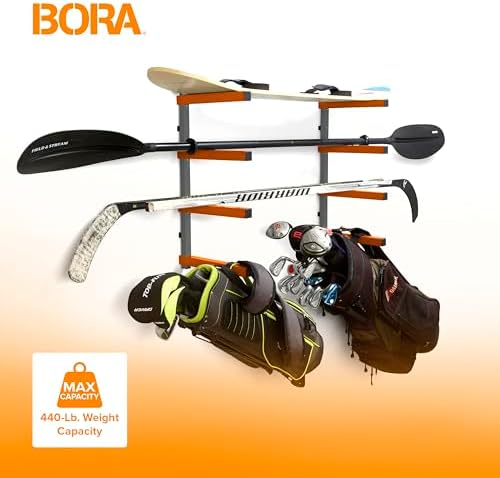 BORA Wood Rack 4-Level Heavy Duty Lumber Storage Rack Wall Mount PBR-0410