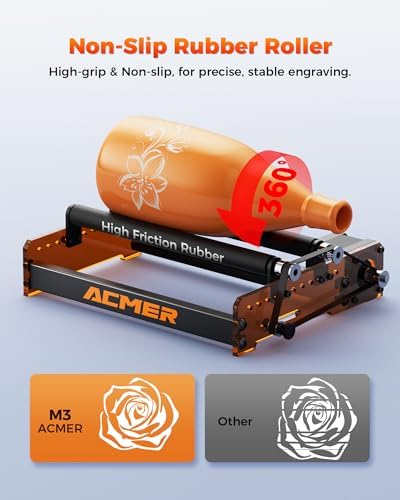 ACMER M3 Laser Rotary Roller for Laser Engraver Adjustable 6–164mm Diameter