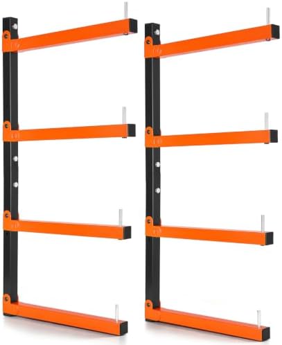 VEVOR Lumber Rack, 4-Tier 2-Pack 110 lbs per Tier, Foldable Wood Storage