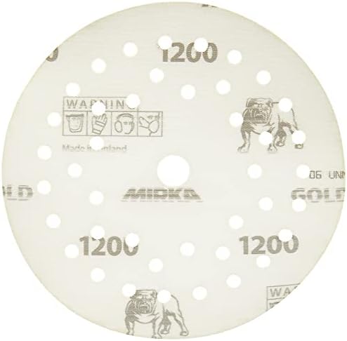Mirka Gold Film Multifit 5 Inch Sanding Discs 1200 Grit Hook & Loop 50 Pack