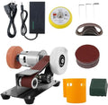 Mini Belt Sander, 15° Electric Spindle Knife Sharpener Bench Grinder Sanding Machine, 7 Adjustable Speed Belt Grinder, Cutter Sharpener Sander Small Polishing Grinding Machine for Metal Jewelry