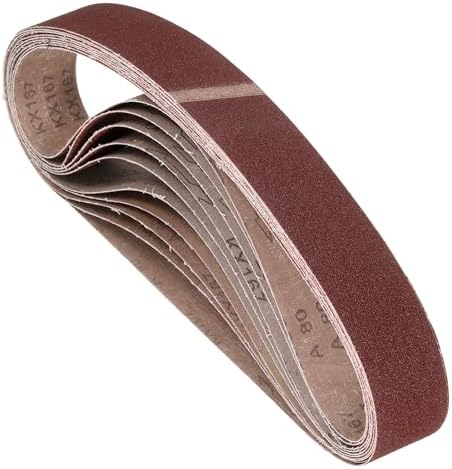 9 Pcs Sanding Belts 2 x 28 Inch 80 Grit Aluminum Oxide