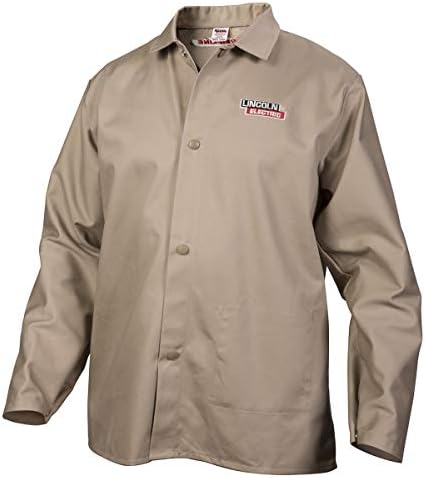 Lincoln Electric Premium (FR) Cotton Welding Jacket | Comfortable | Khaki / Tan | 3XL | K3317-3XL