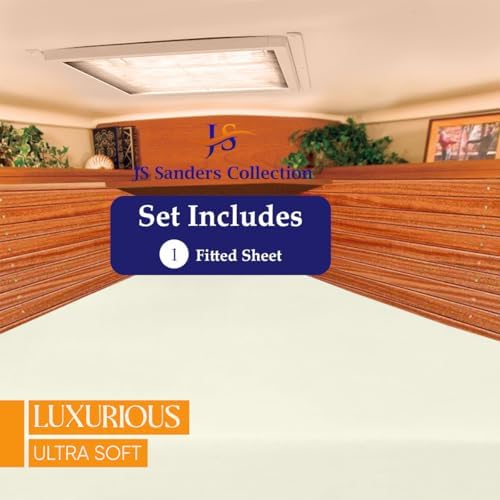 JS Sanders AFT Berth Boat Sheet 1 Pcs 600 TC Egyptian Cotton, Ivory