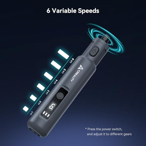 Creality Cordless Rotary Tool Kit with 24PCS Accessories,Multi-functional, 6 Variable Speeds,Long Battery Life and Cordless handheld 3.7V for D Printing Models Grinding Polishing Drilling Cutting