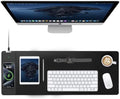 TopMade Wireless Charging Mouse Pad, 31.5"x11.81" XXL Large Desk Mat, Black