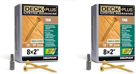 Deck Plus Exterior Deck Screws, #8 x 2in, 250 Pack, Tan