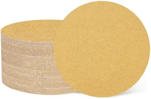HARFINGTON 100 Pcs 5 Inch Sanding Discs 60 Grit Yellow Aluminum Oxide