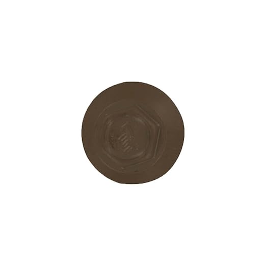 Fasteners Plus ST Fastening Kwikseal Woodbinder Metal to Wood #10 x 2 Koko Brown Screws with EPDM Rubber Washer, 250-Count - Designed for Metal Roofing and Siding Panels