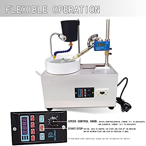 Gem faceting grinding machine 180W&3000RPM Stepless speed regulation,Strong powerful motor,Low noise & Stable Jewel Angle Polisher,for Jewelry,Jade, Gem and precious metals, etc. Polisher