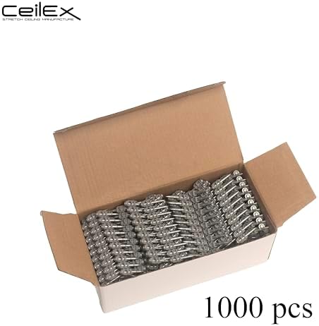 1000x Collated Concrete Nails 1-1/16 Inch (27mm) for Hilti BX 4 (BX4) Cordless Concrete Nailer, B4 MX Collated Strip, Full Round Head Hardened Steel Pins for Metal Track, Drywall & Concrete