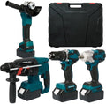 SELFIE CAT 4-Tool Brushless Cordless Power Tool Combo Kit, 4 Batteries