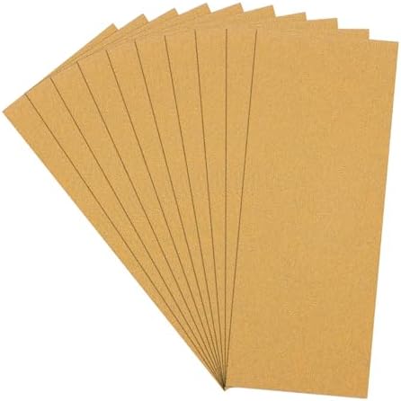 10 Pcs 80 Grit Sandpaper 3.6 x 9 Inch Sand Paper Alumina Gold