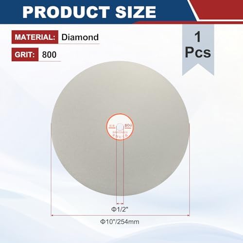 10 Inch x 1/2" Arbor Diamond Flat Lap Disc, 800 Grit