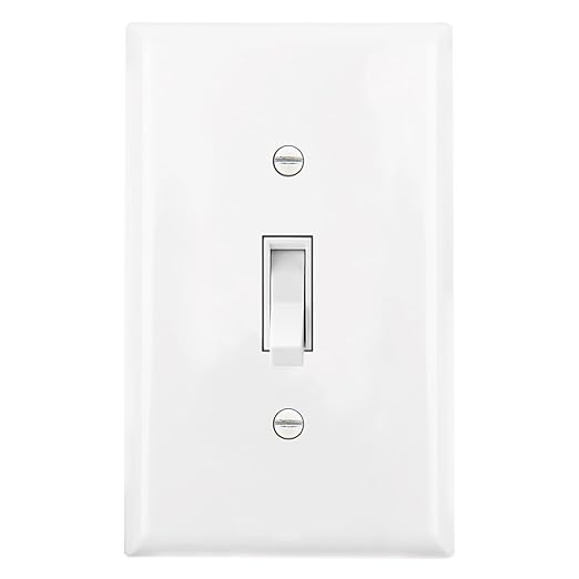 Baomain 2-Pack 15 Amp Toggle Light Switch with Wall Plate, 3-Way, Residential/Commercial Grade, On/Off Switch, Glossy White, UL Certified