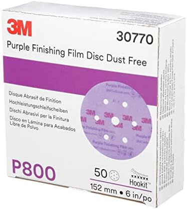 3M 30770 Hookit Purple 6" P800 Grit Dust-Free Finishing Film Disc