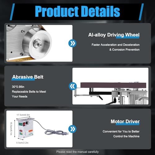 Belt Grinder Sander, multifunctional benchtop belt sander, vertical/horizontal belt sander and polisher, 1x30” DIY with motor for grinding and polishing knives, DC brushless motor, 550W